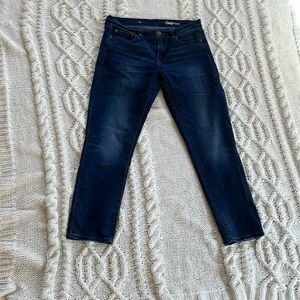 Gap Dark Wash Ankle Crop Jeans Size 28 — Stretch Denim, Mid-Rise